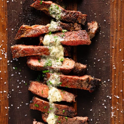 Grilled Bison Steak with Resting Butter