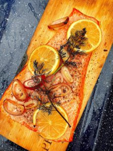 Grilled Cedar Plank Steelhead Trout • Food for a Year