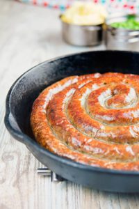 Homemade Cumberland Sausage with Onion Gravy