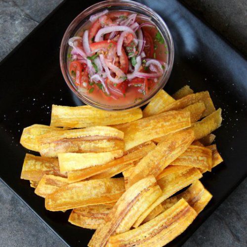 Homemade chifles or thin fried green plantain chips Laylita com