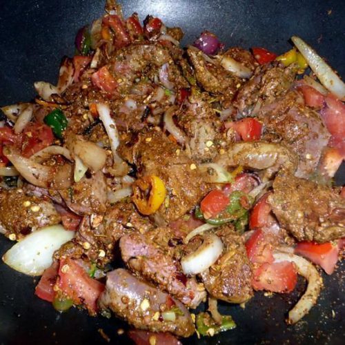 Lambs Liver or Kidney Spicy Masala Stir fry