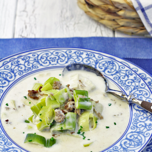 Leek Cheese Soup a creamy and hearty German soup 1